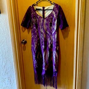 Breathtaking Purple dress w/cream underlay. Worn1x